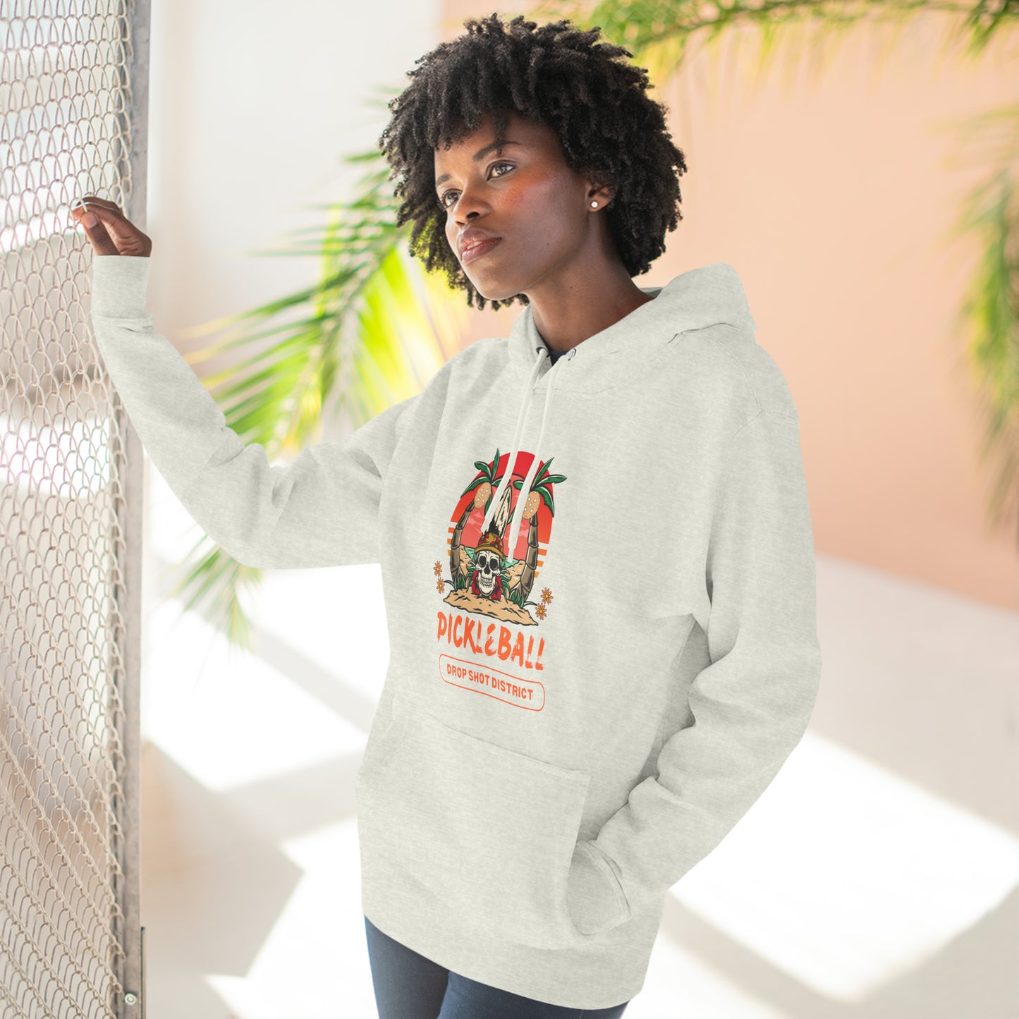 Skeleton Head Drop Shot District Unisex Premium Pullover Hoodie