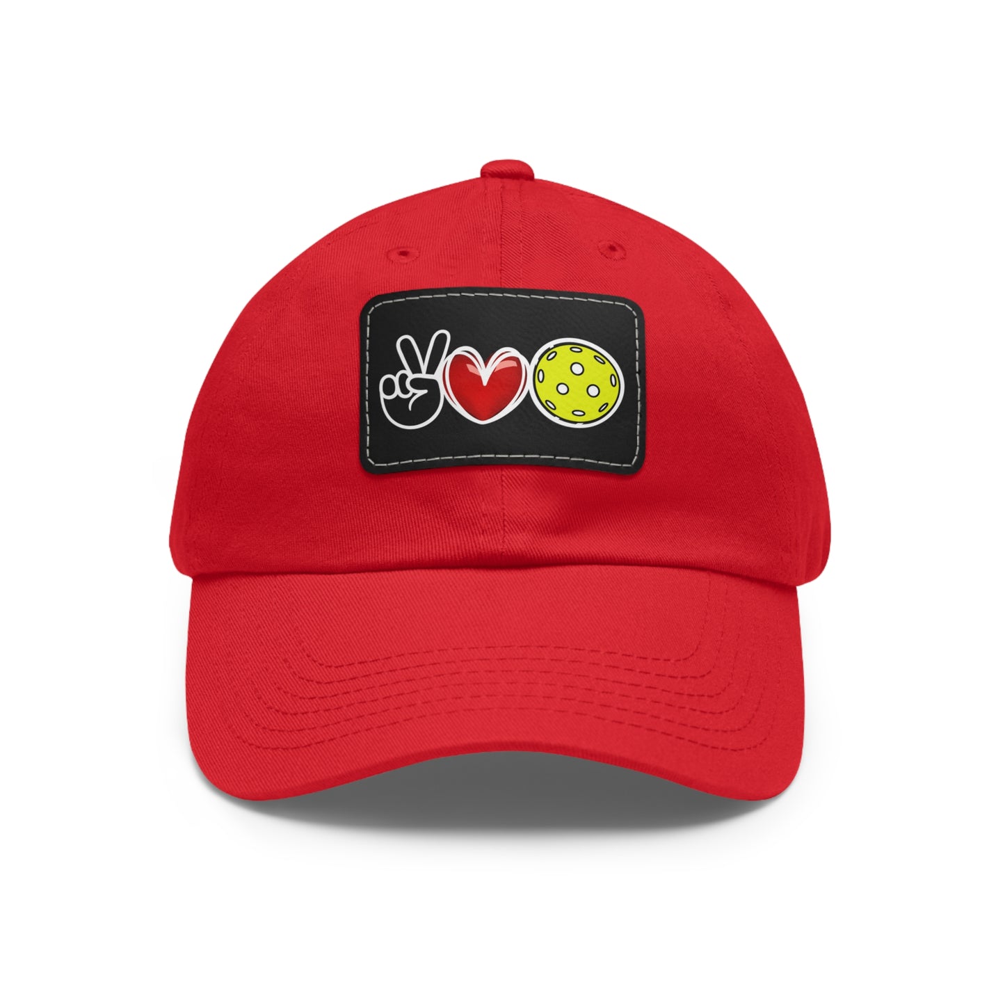 Peace, Love, Pickleball Super Cute Hat with Leather Patch
