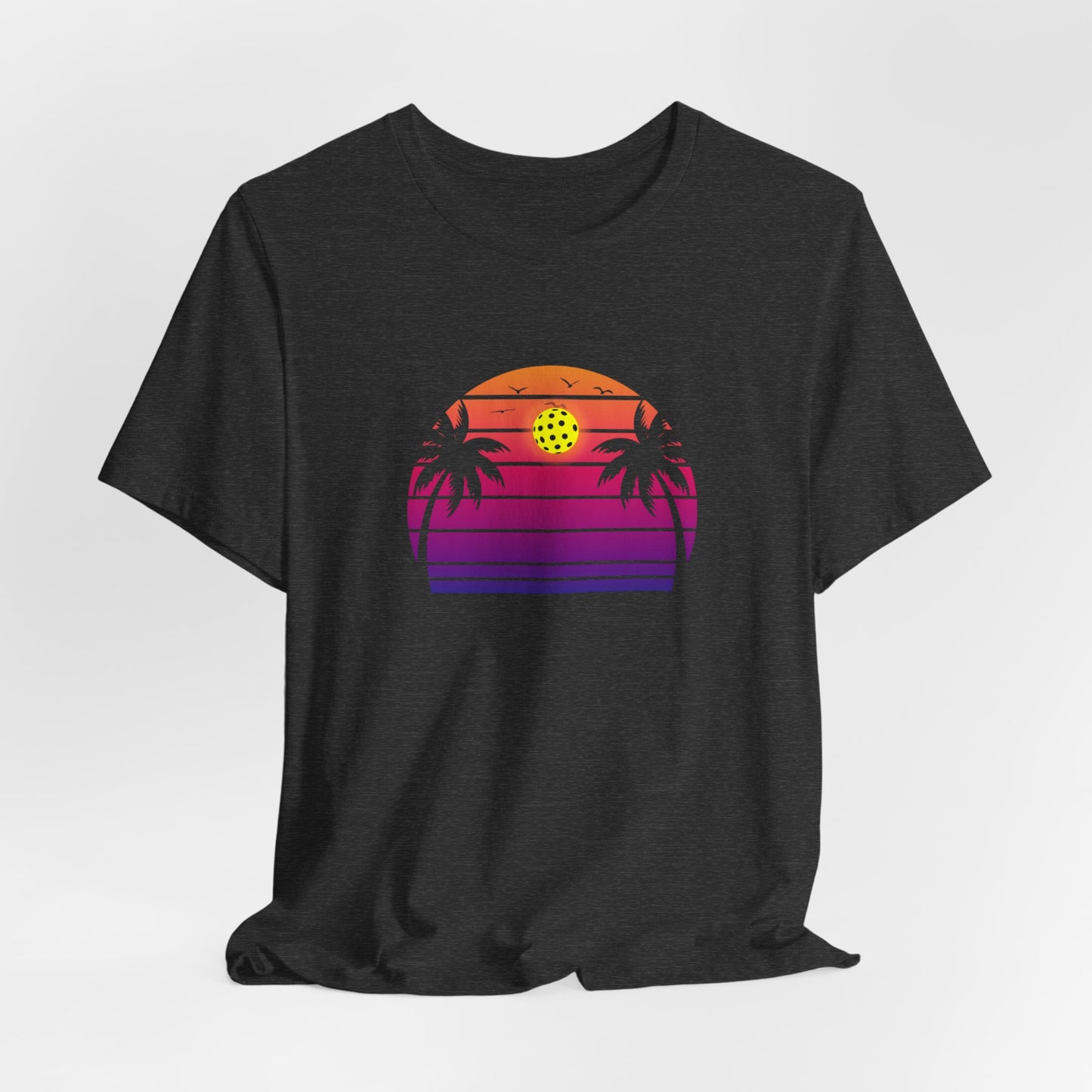 Unisex Beautiful Purple Pickleball Sunset Premium T-Shirt