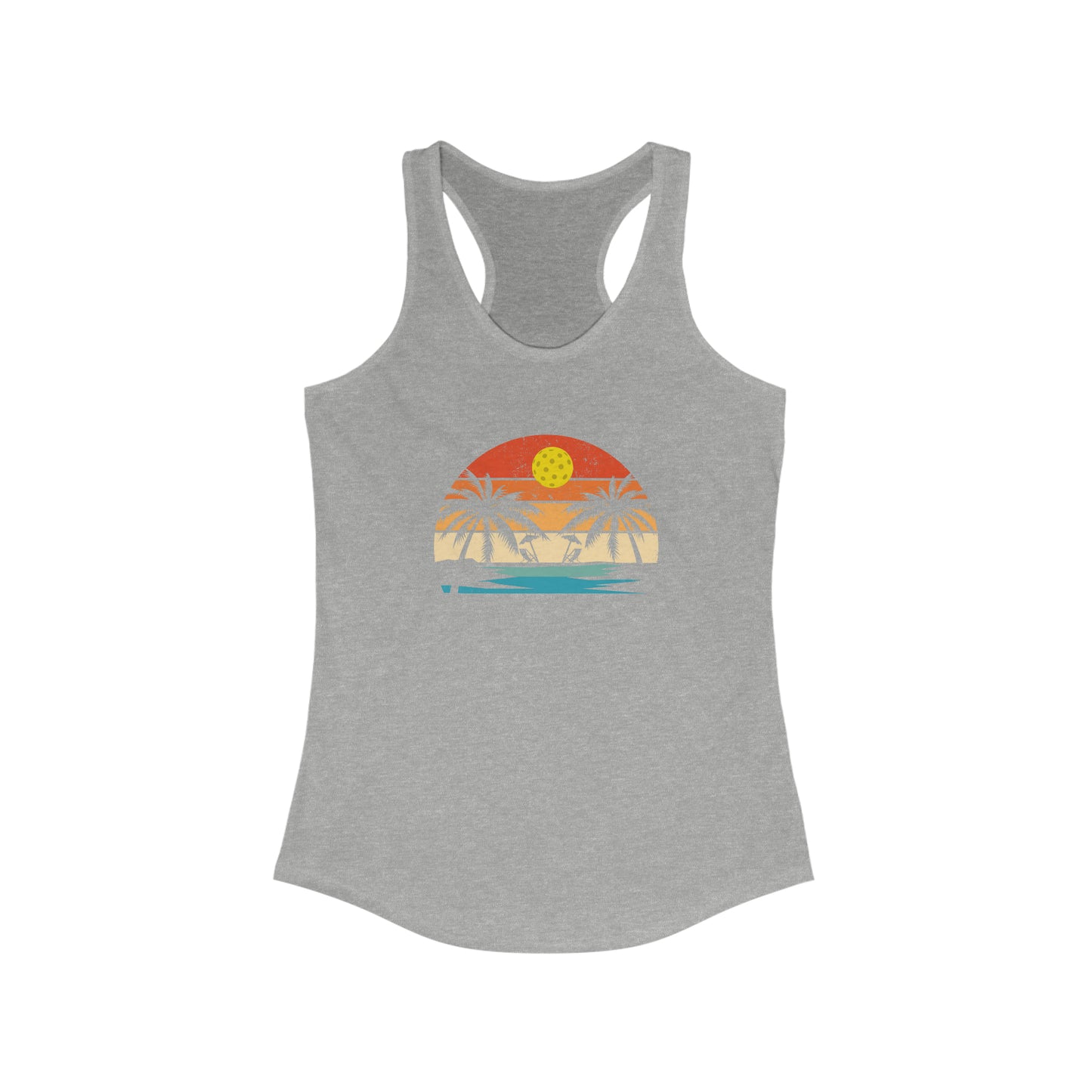 Beautiful Pickleball Sunset Women's Super Cute Pickleball Tank Top