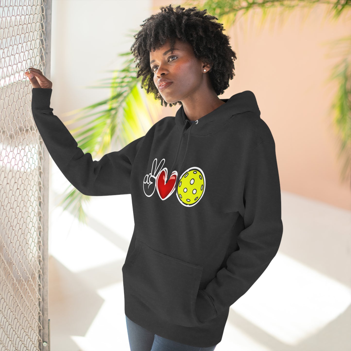 Peace, Love, Pickleball Super Cute Unisex Premium Pullover Hoodie