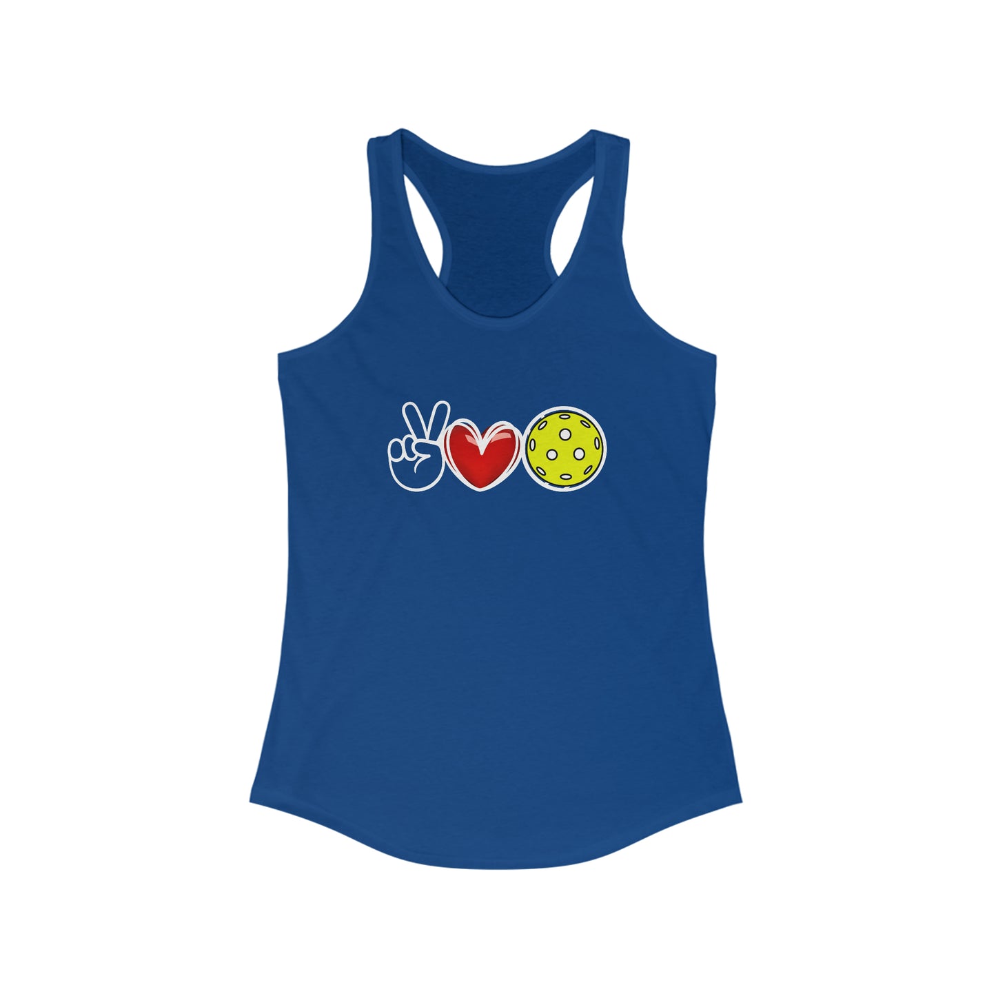 Peace, Love, Pickleball Super Cute Women's Racerback Pickleball Tank Top
