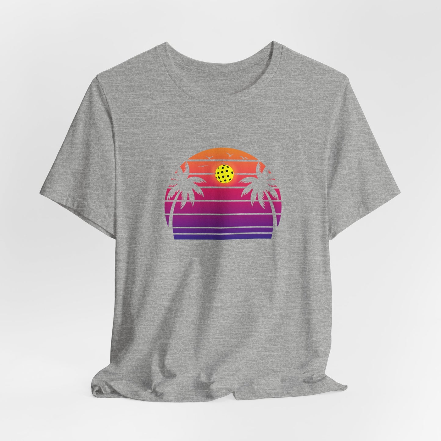 Unisex Beautiful Purple Pickleball Sunset Premium T-Shirt