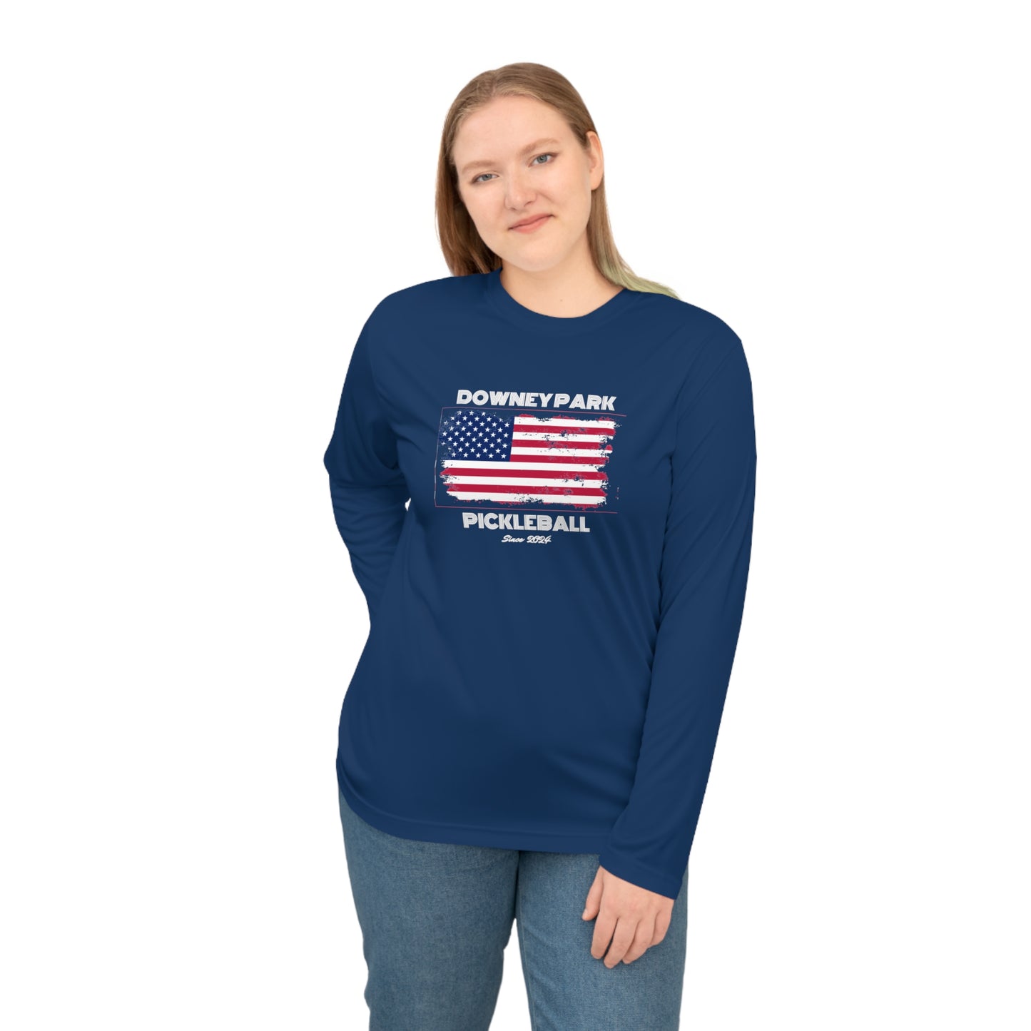 Downey Park Pickleball Since 2024 100% Polyester Moisture Wicking UV Performance Long Sleeve Shirt