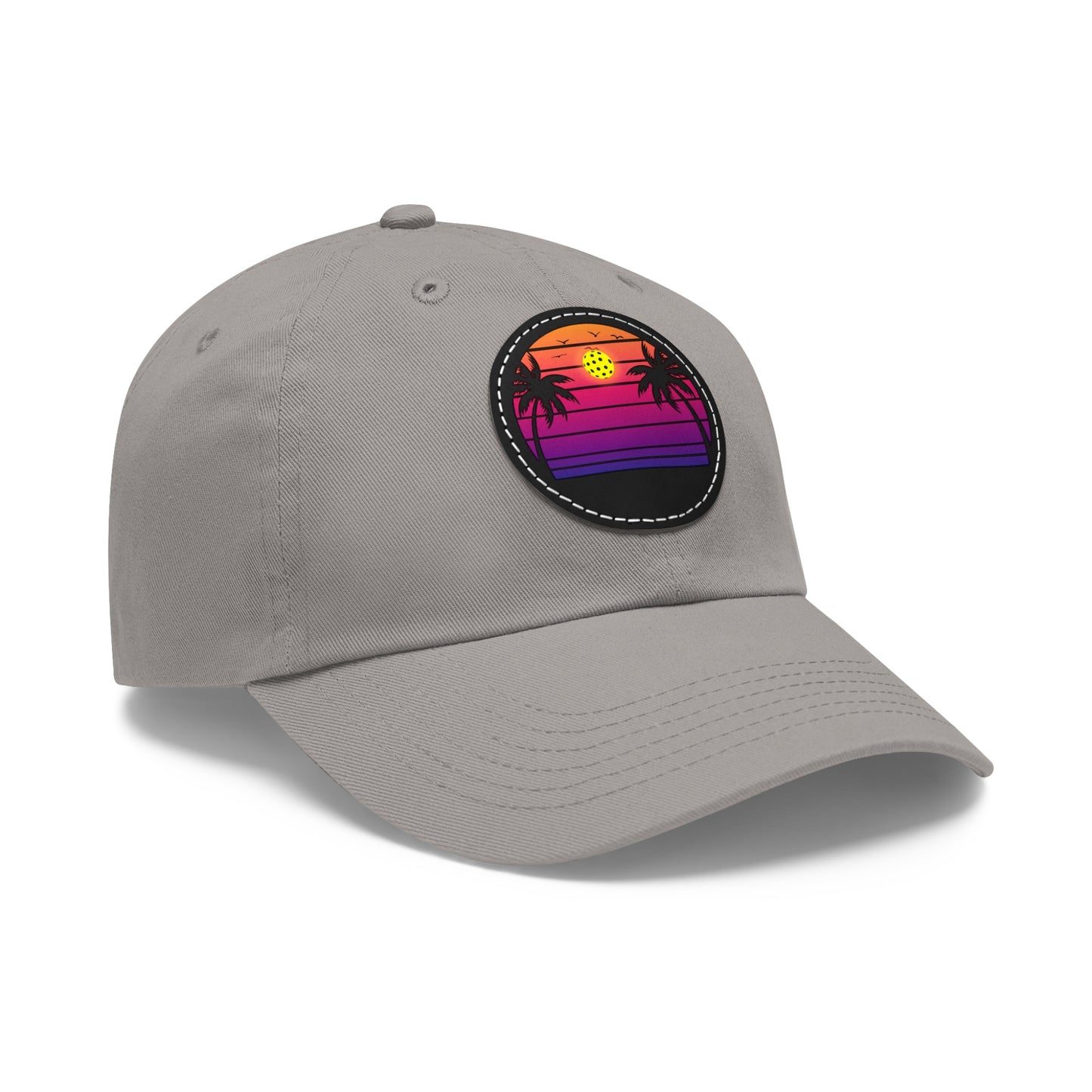 Gorgeous Purple Pickleball Sunset Hat with Leather Patch