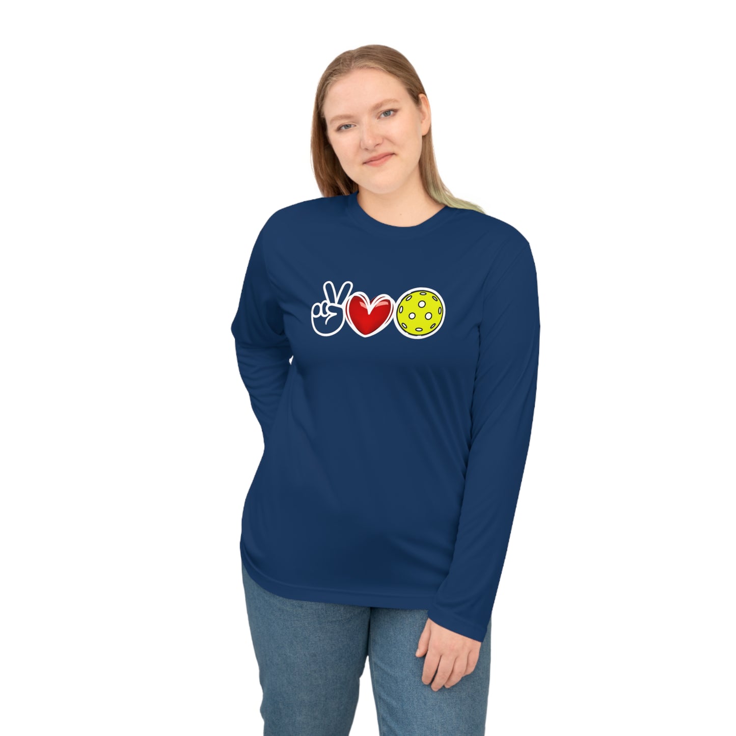 Peace, Love, Pickleball Super Cute Unisex Performance Long Sleeve Shirt