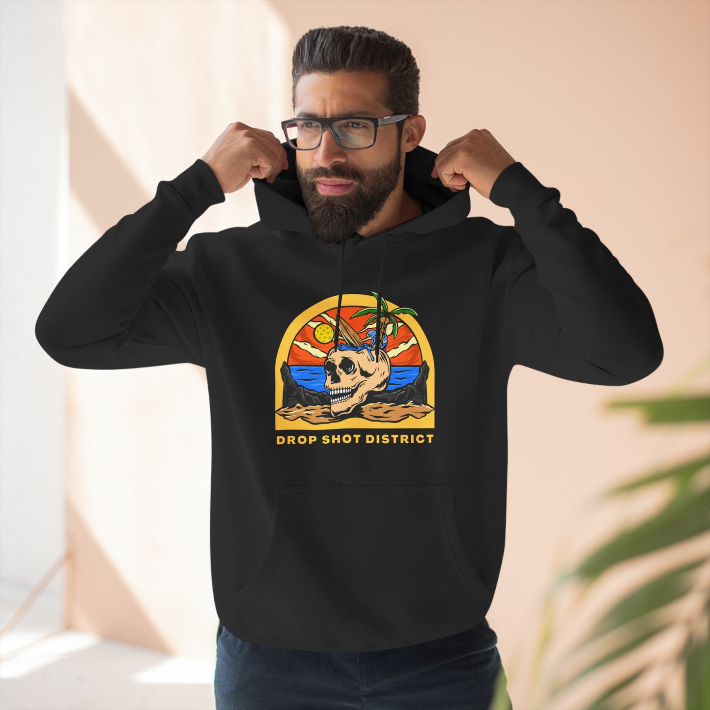 Drop Shot District Skeleton Unisex Premium Pullover Pickleball Hoodie