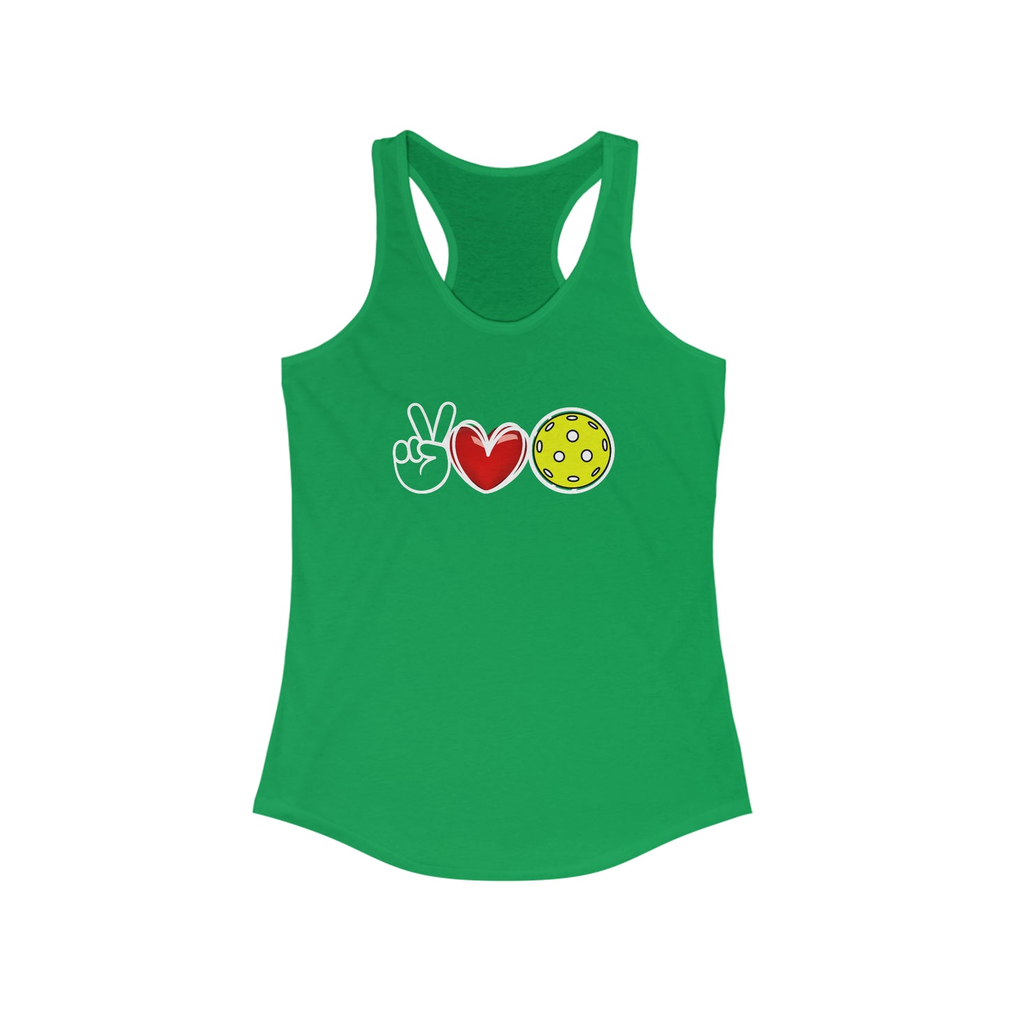 Peace, Love, Pickleball Super Cute Women's Racerback Pickleball Tank Top