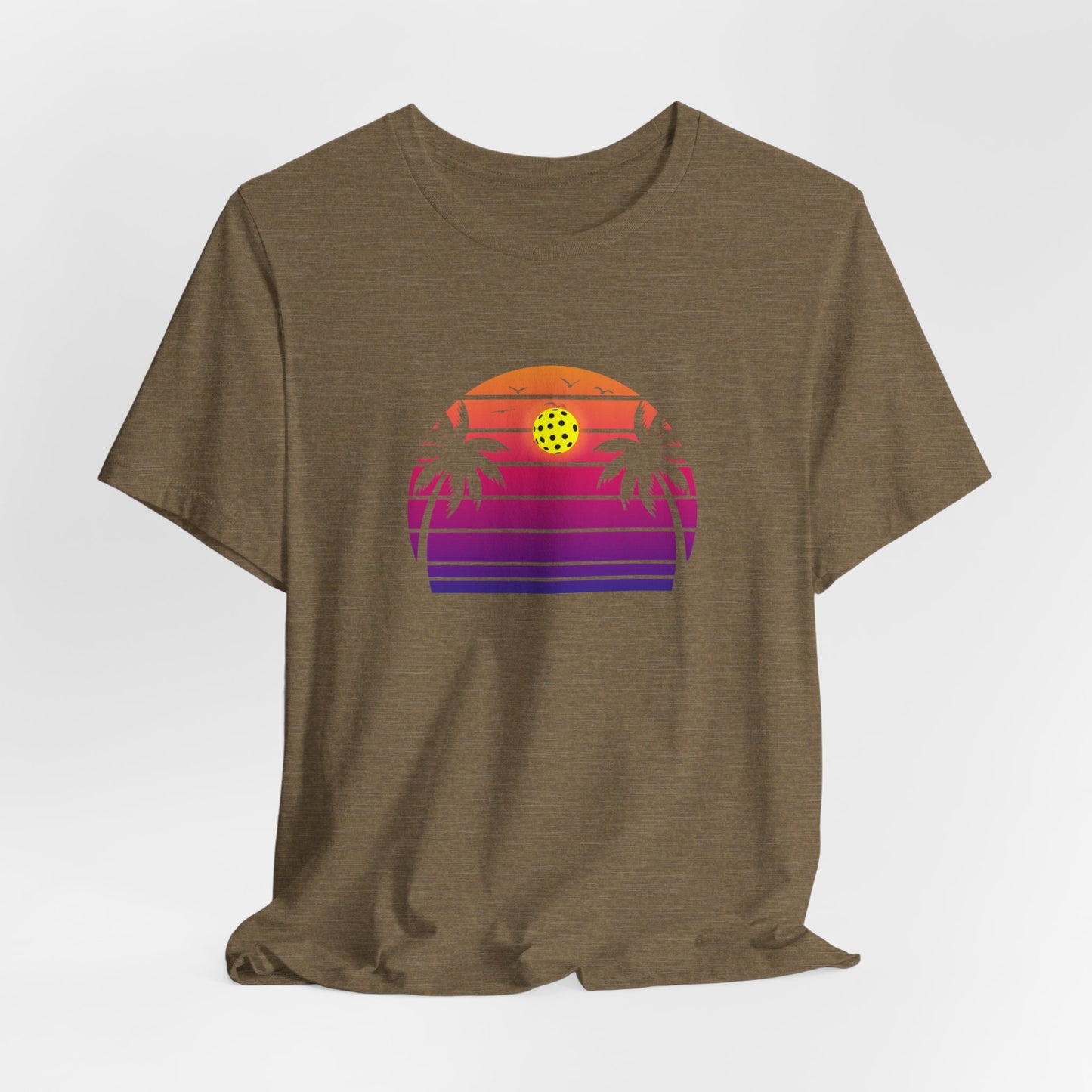 Unisex Beautiful Purple Pickleball Sunset Premium T-Shirt