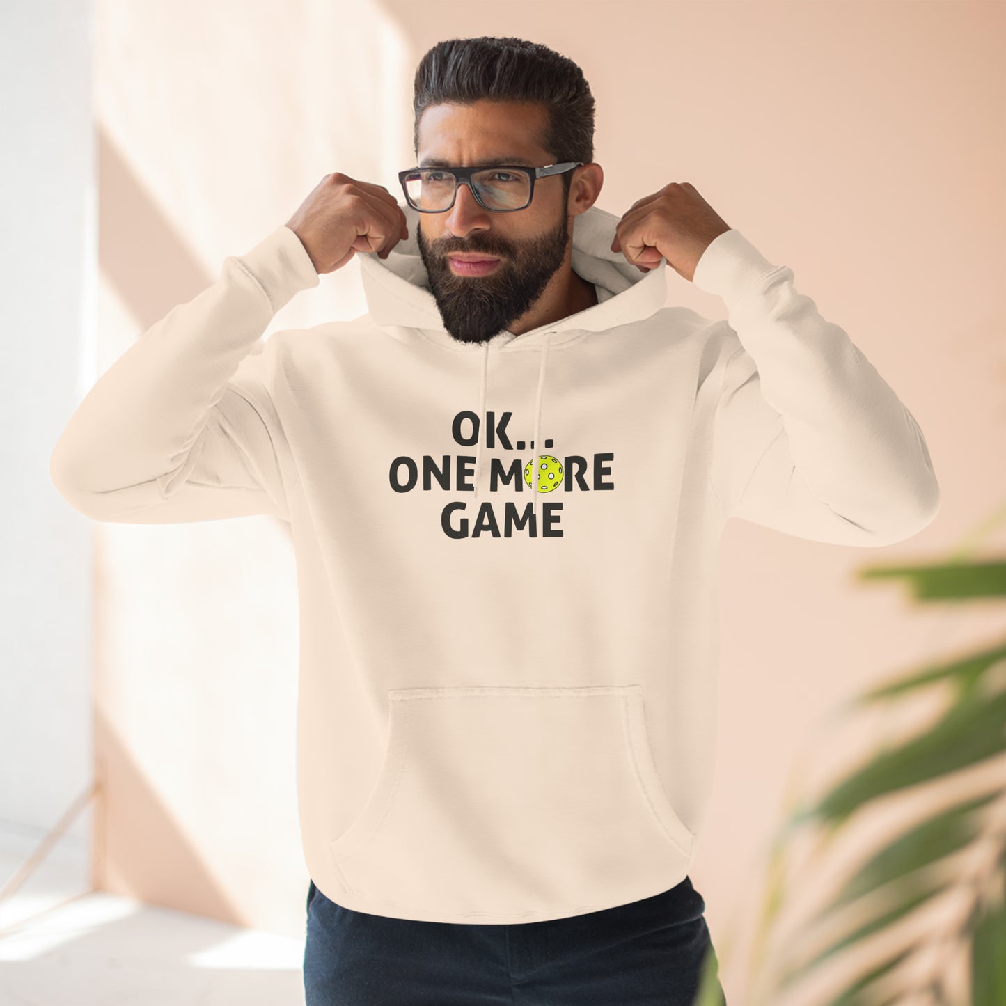 Unisex Ok...One More Game Premium Pullover Pickleball Hoodie