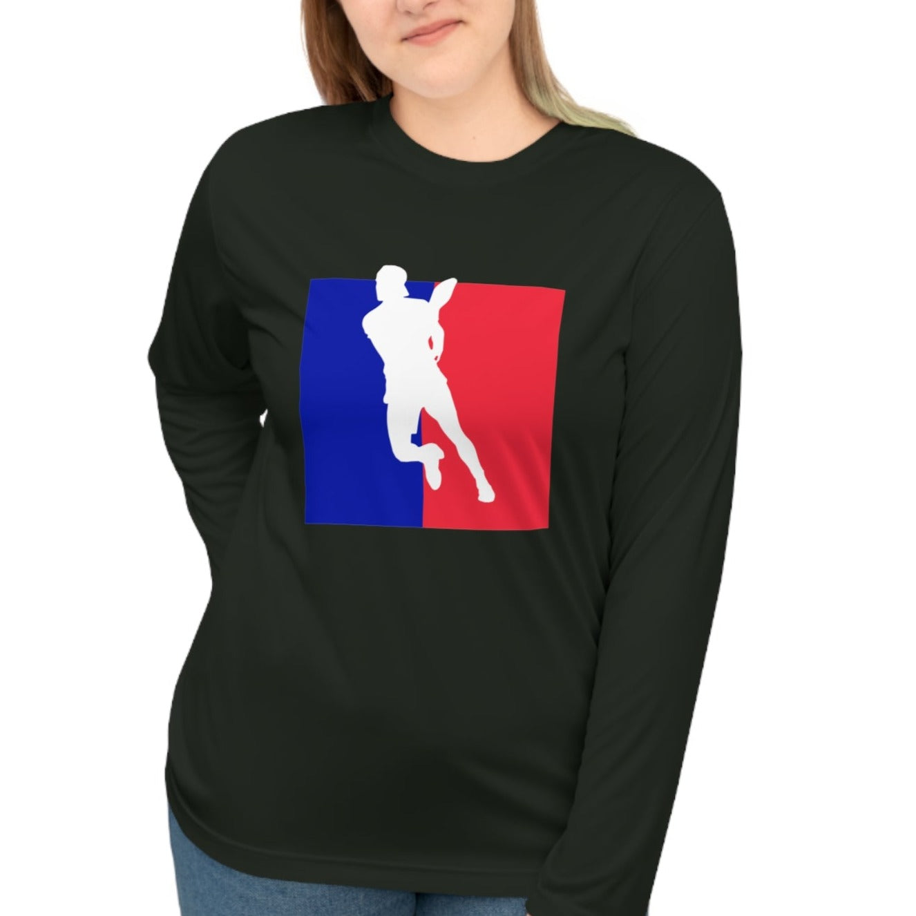 Stylish Cool Looking Unisex Pickleball Player Logo Performance Long Sleeve Shirt
