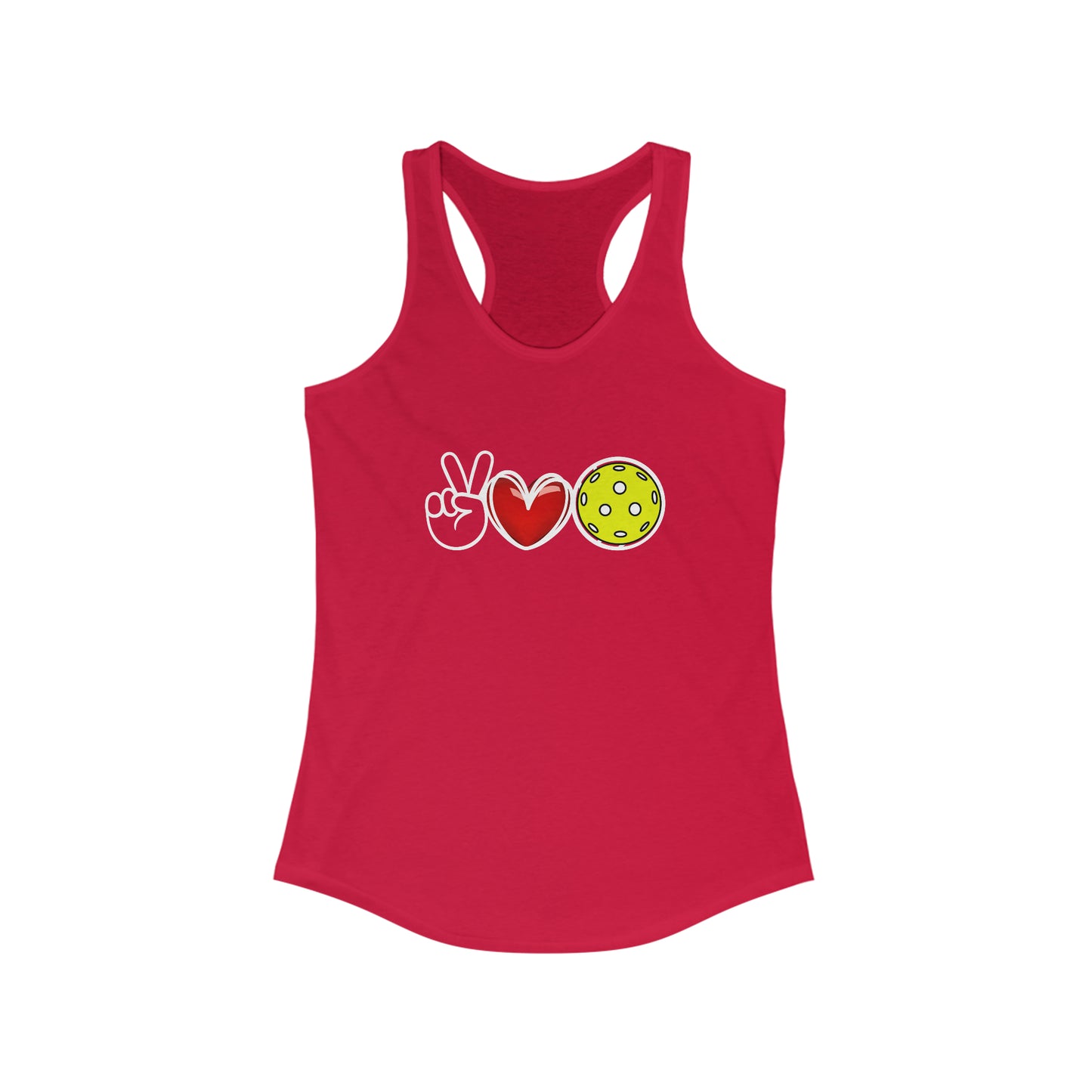 Peace, Love, Pickleball Super Cute Women's Racerback Pickleball Tank Top