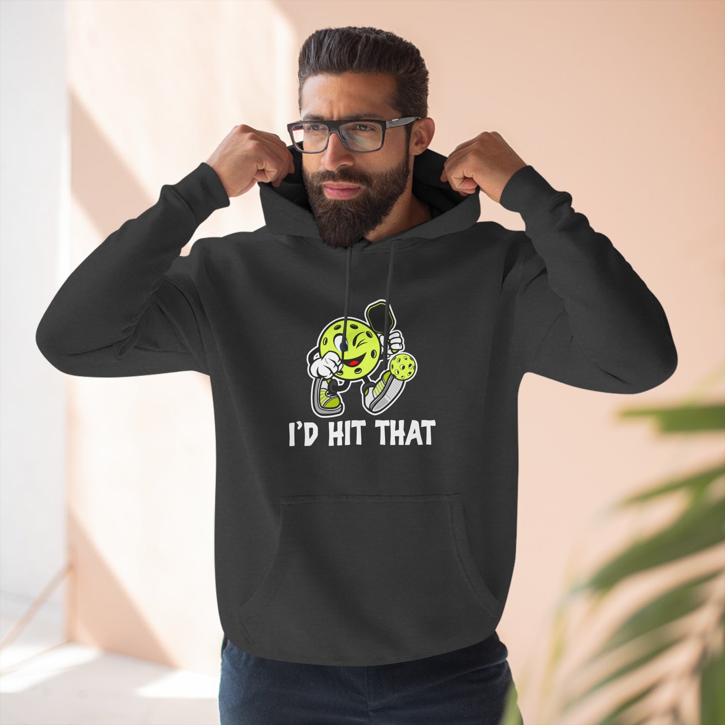 Unisex I'd Hit That Funny Premium Pullover Pickleball Hoodie