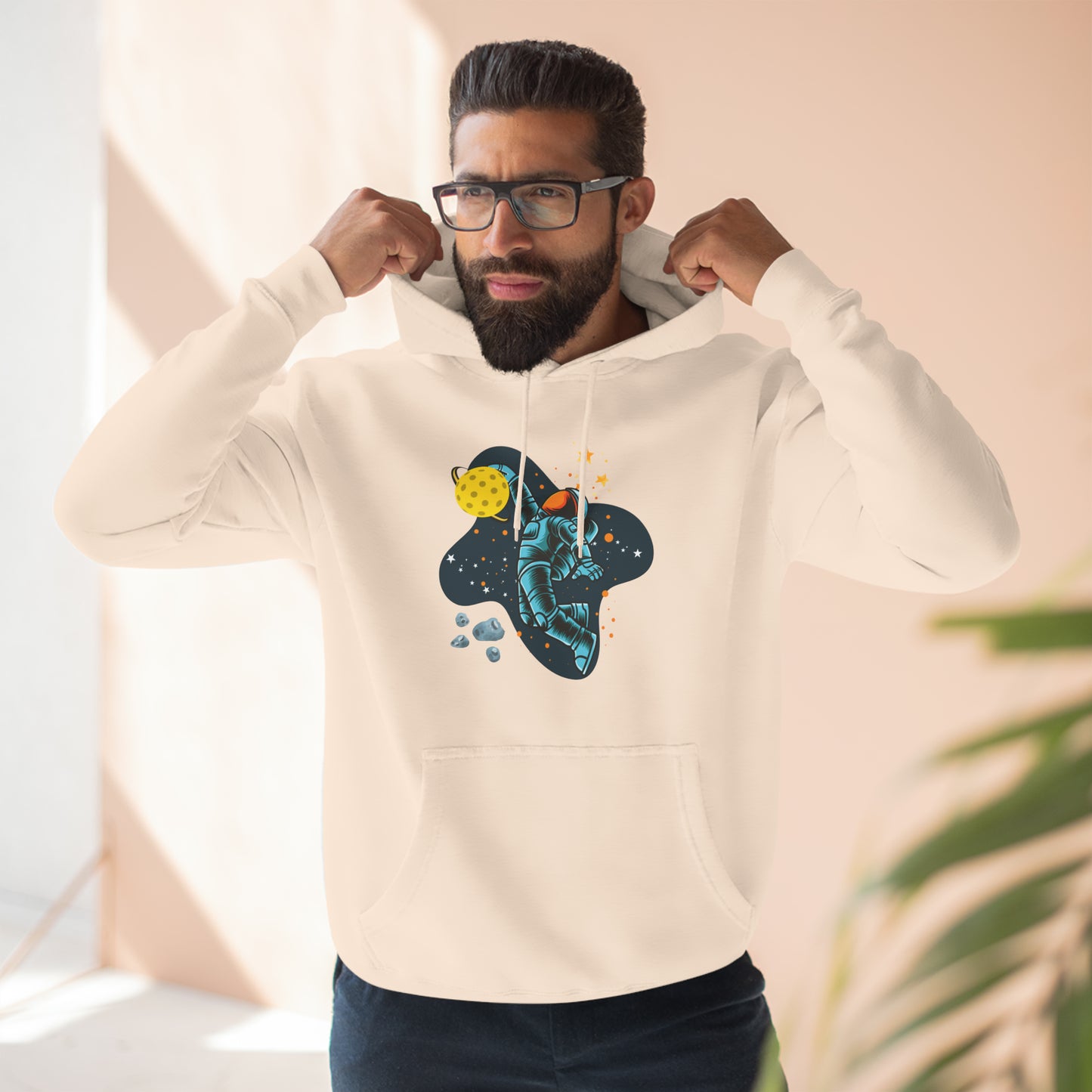 Pickleball Space Astronaut Unisex Premium Pullover Hoodie