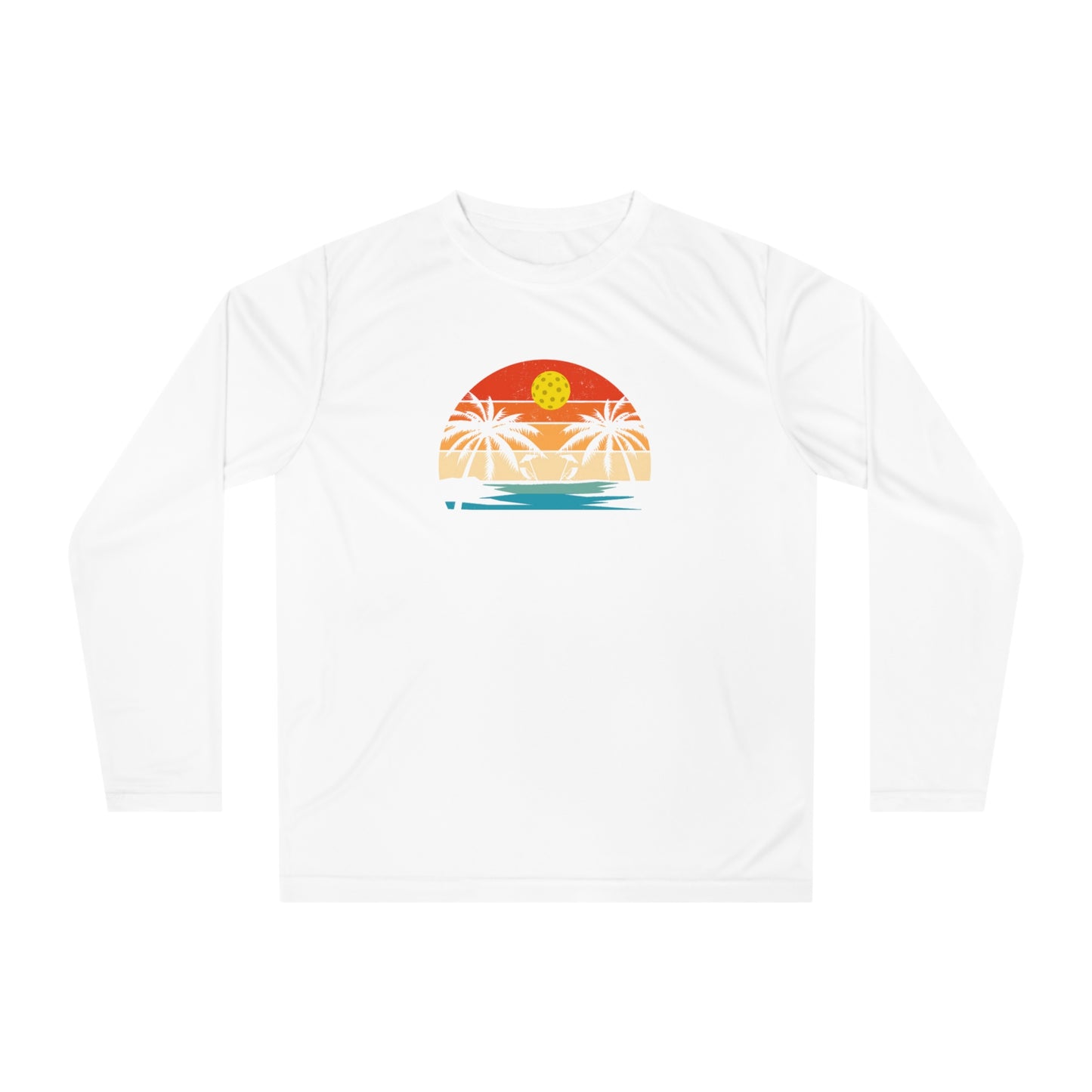 Unisex Beautiful Pickleball Sunset Performance Long Sleeve Shirt