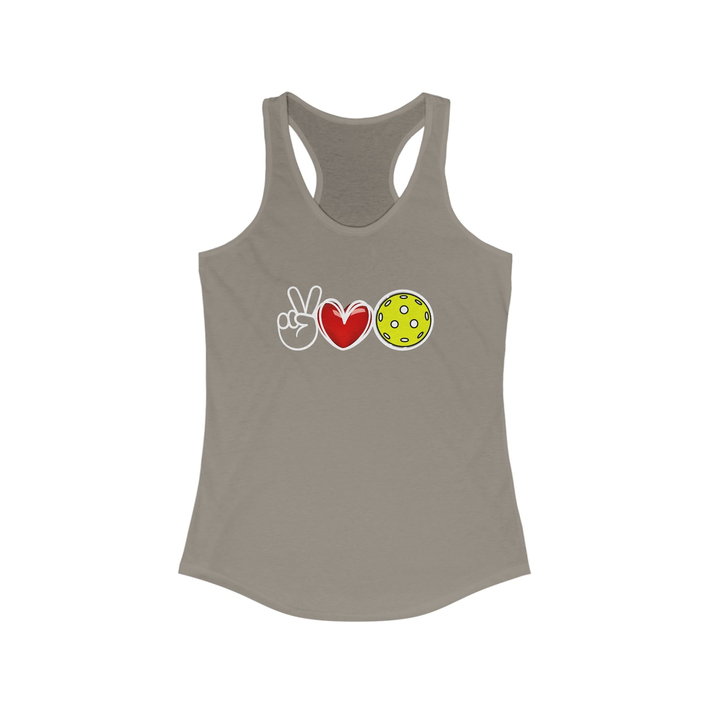 Peace, Love, Pickleball Super Cute Women's Racerback Pickleball Tank Top