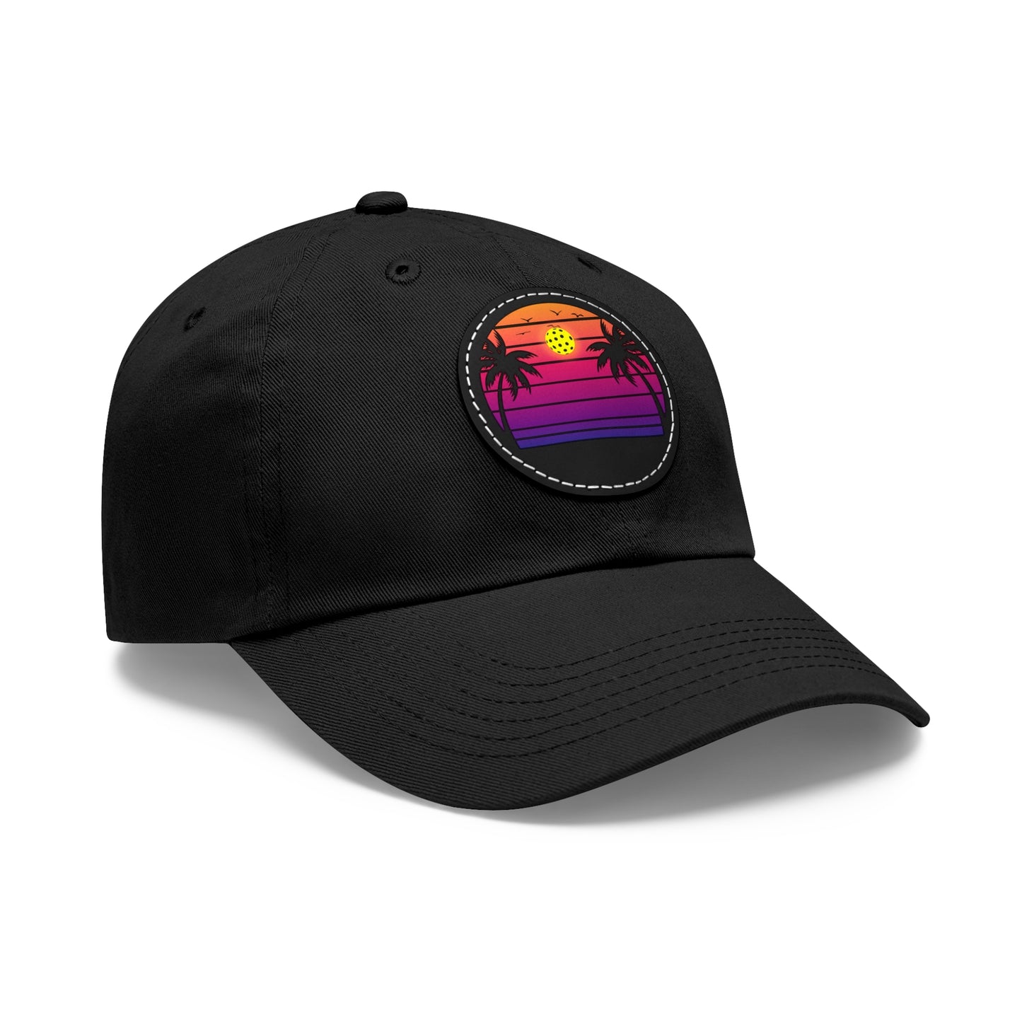 Gorgeous Purple Pickleball Sunset Hat with Leather Patch