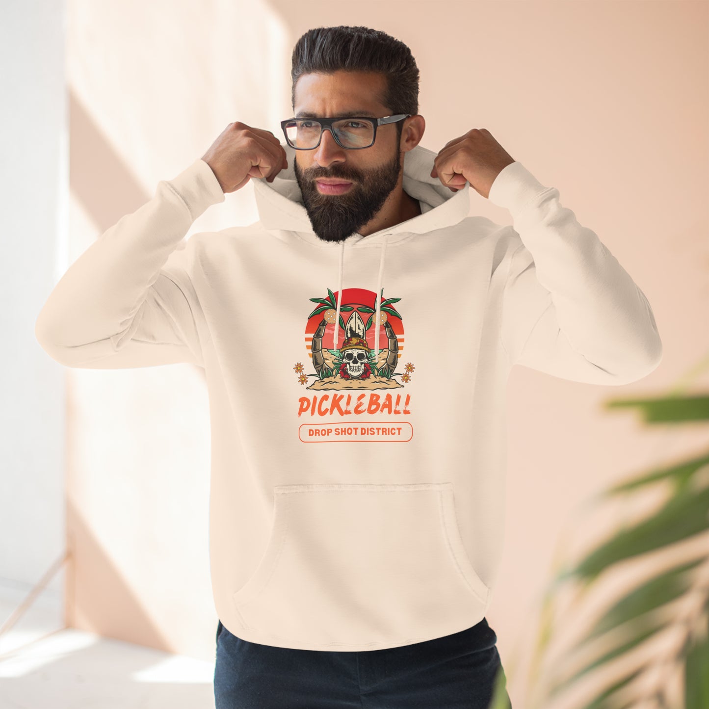 Skeleton Head Drop Shot District Unisex Premium Pullover Hoodie