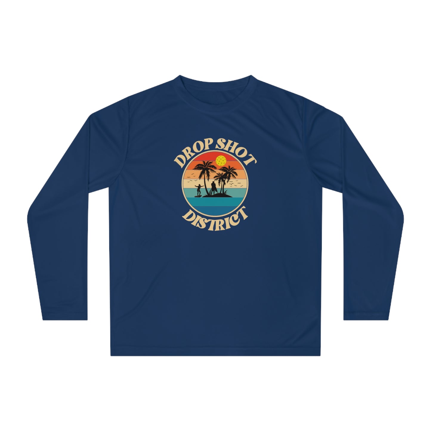 Unisex Drop Shot District Logo Performance Long Sleeve Pickleball Shirt
