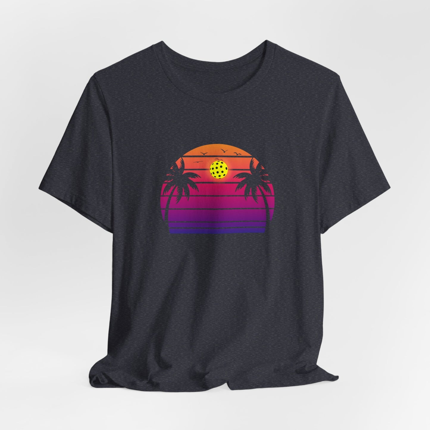 Unisex Beautiful Purple Pickleball Sunset Premium T-Shirt