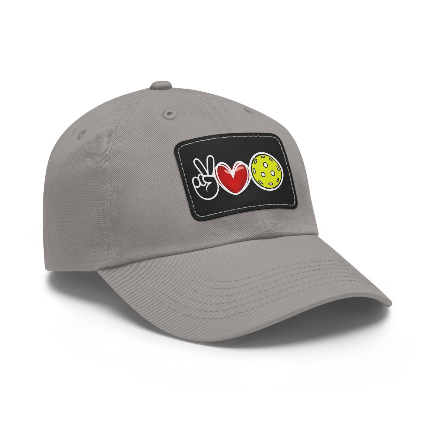 Peace, Love, Pickleball Super Cute Hat with Leather Patch