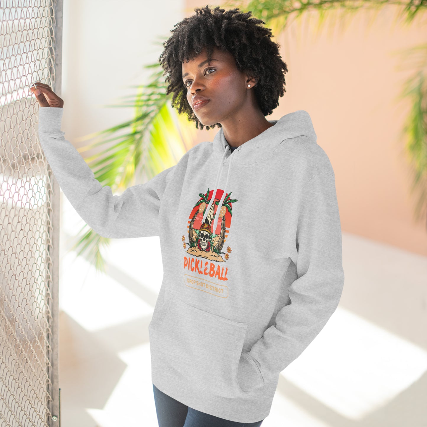 Skeleton Head Drop Shot District Unisex Premium Pullover Hoodie