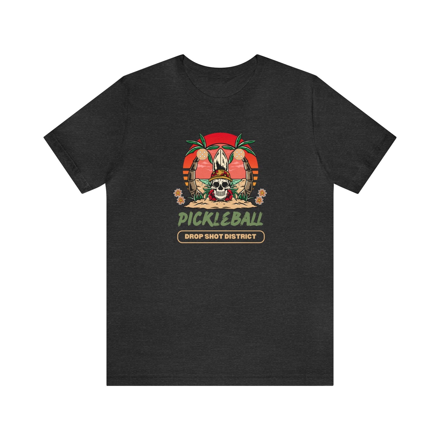 Unisex Skeleton Head Drop Shot District Premium Pickleball T-Shirt