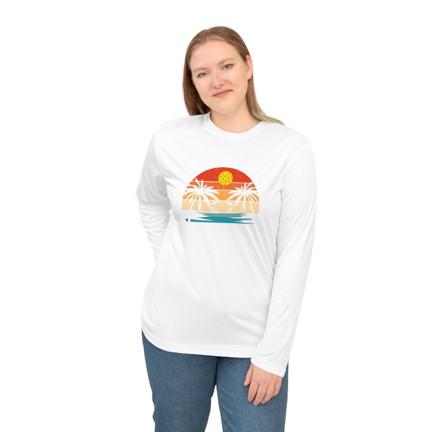 Unisex Beautiful Pickleball Sunset Performance Long Sleeve Shirt