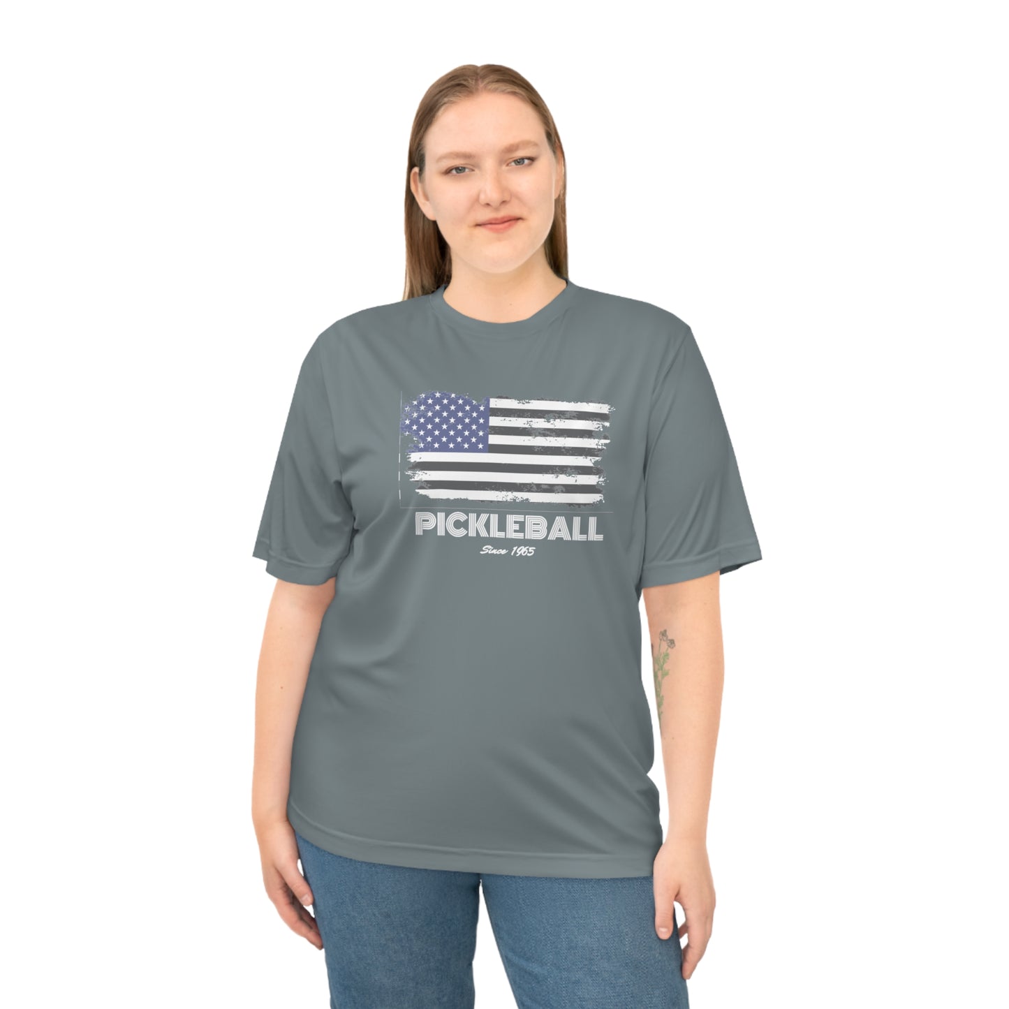 Unisex American Flag USA Pickleball Since 1965 Patriotic Performance T-shirt