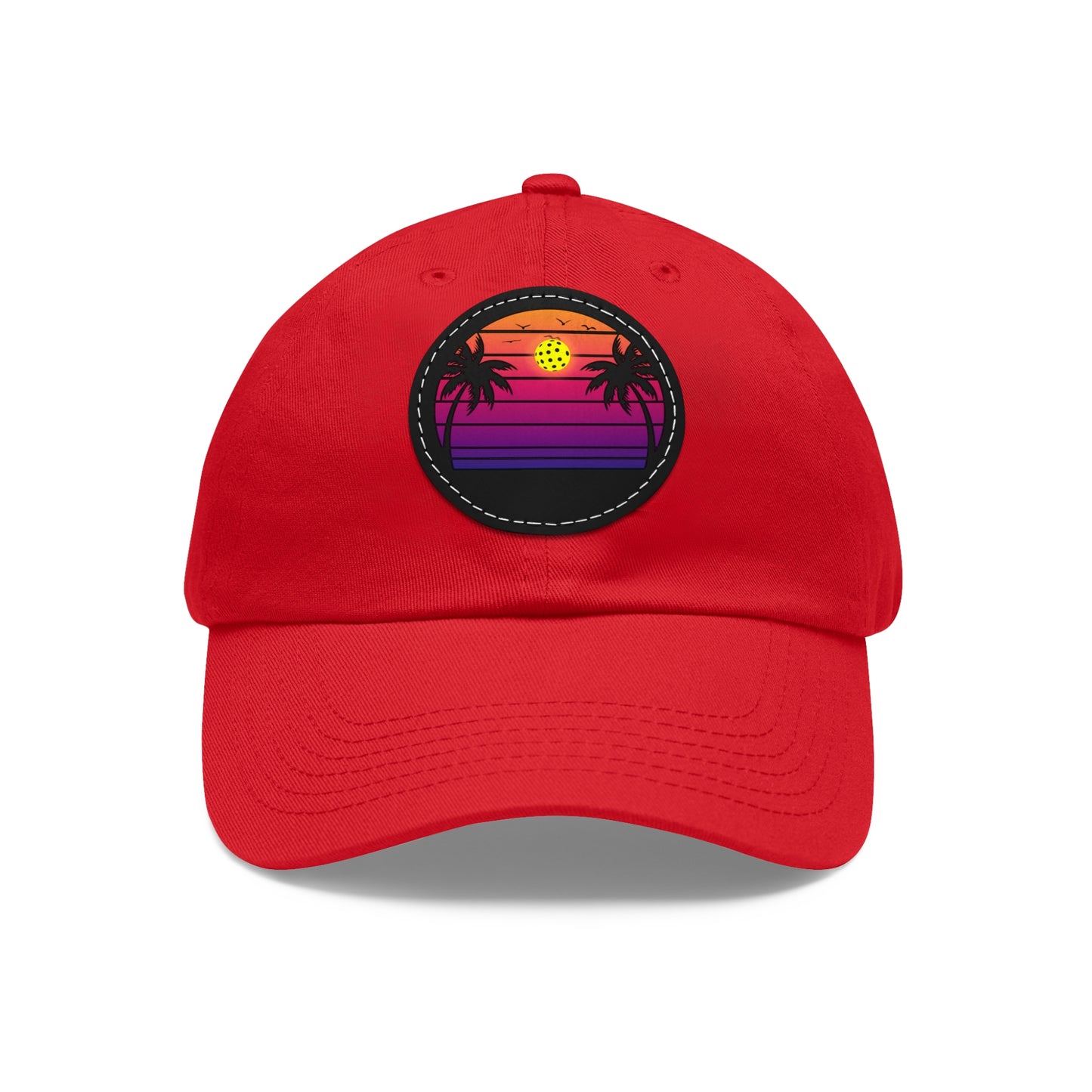 Gorgeous Purple Pickleball Sunset Hat with Leather Patch