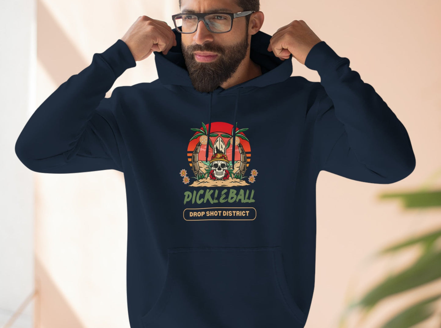 Skeleton Head Drop Shot District Unisex Premium Pullover Hoodie