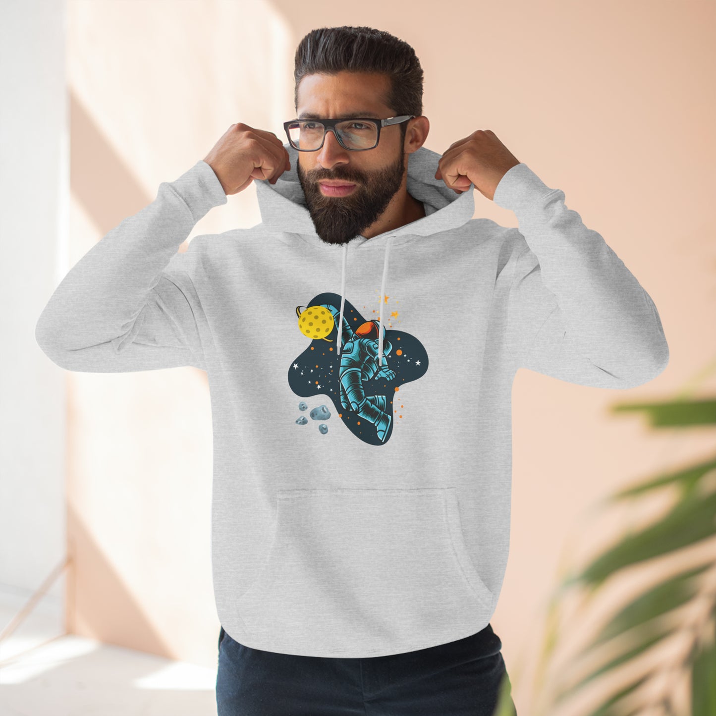 Pickleball Space Astronaut Unisex Premium Pullover Hoodie