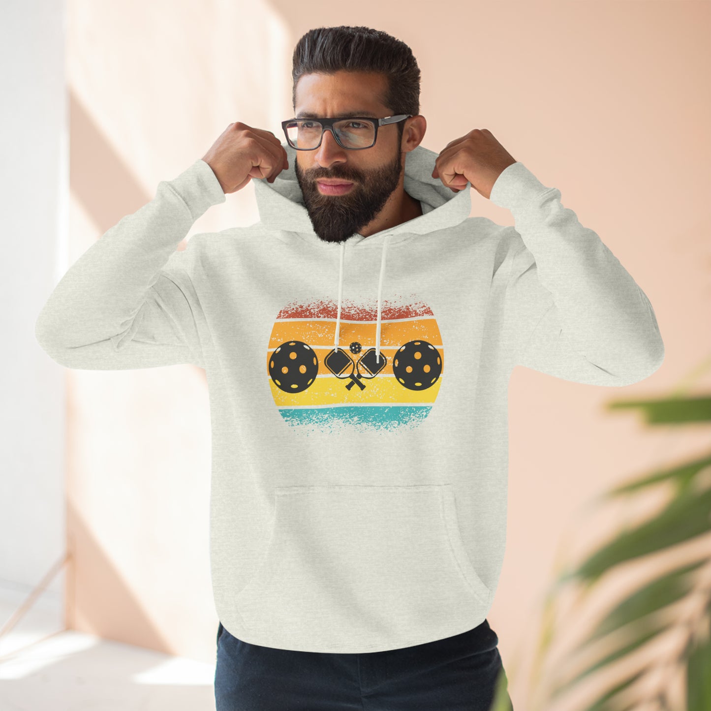 Tropical Pickleball Sunset Gorgeous Unisex Premium Pullover Hoodie