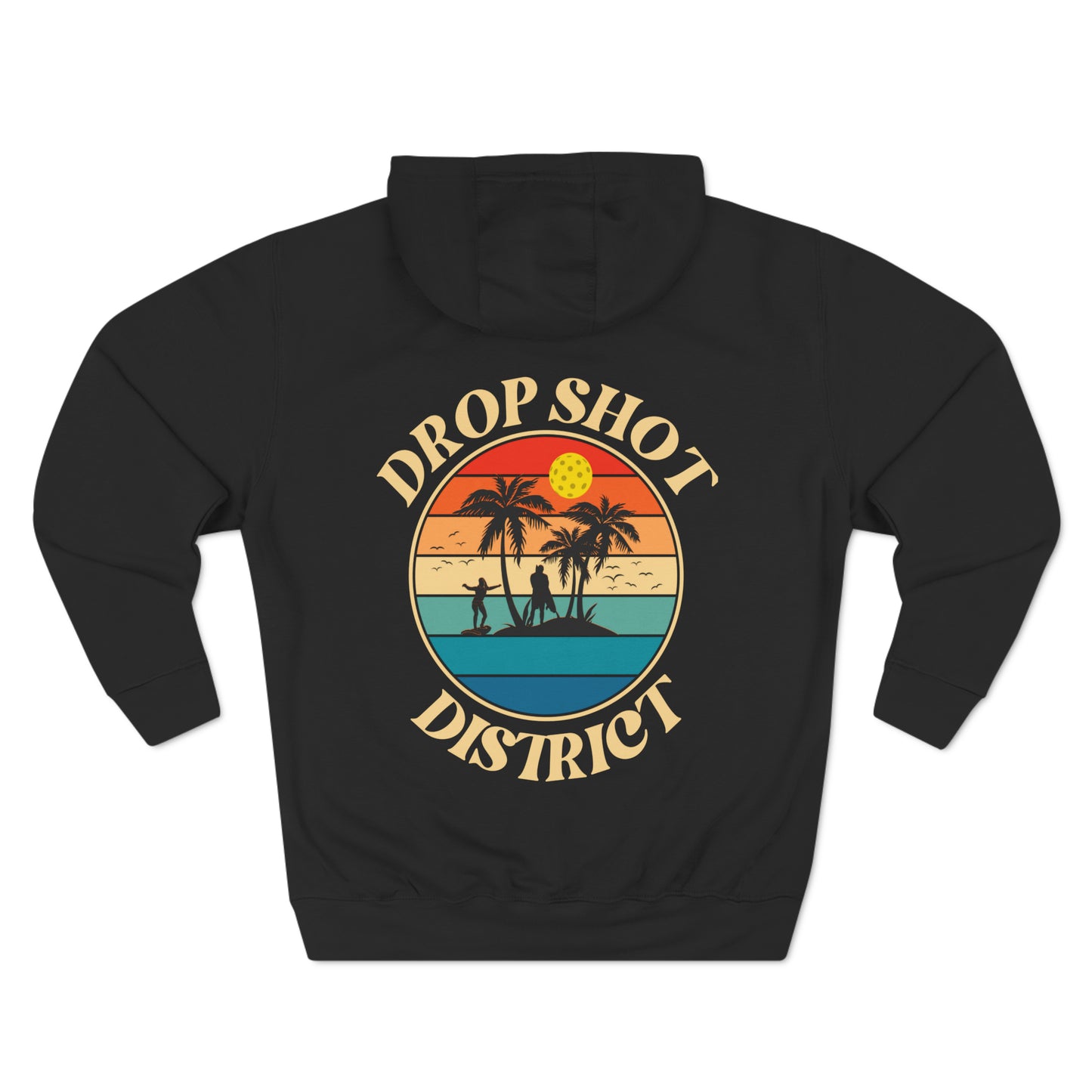 Double-Sided Drop Shot District Logo Unisex Premium Pickleball Hoodie