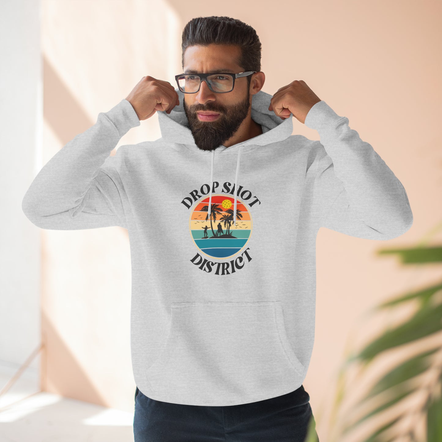 Drop Shot District Logo Unisex Premium Pickleball Pullover Hoodie