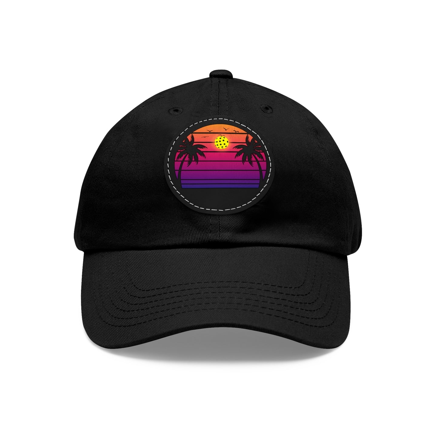 Gorgeous Purple Pickleball Sunset Hat with Leather Patch