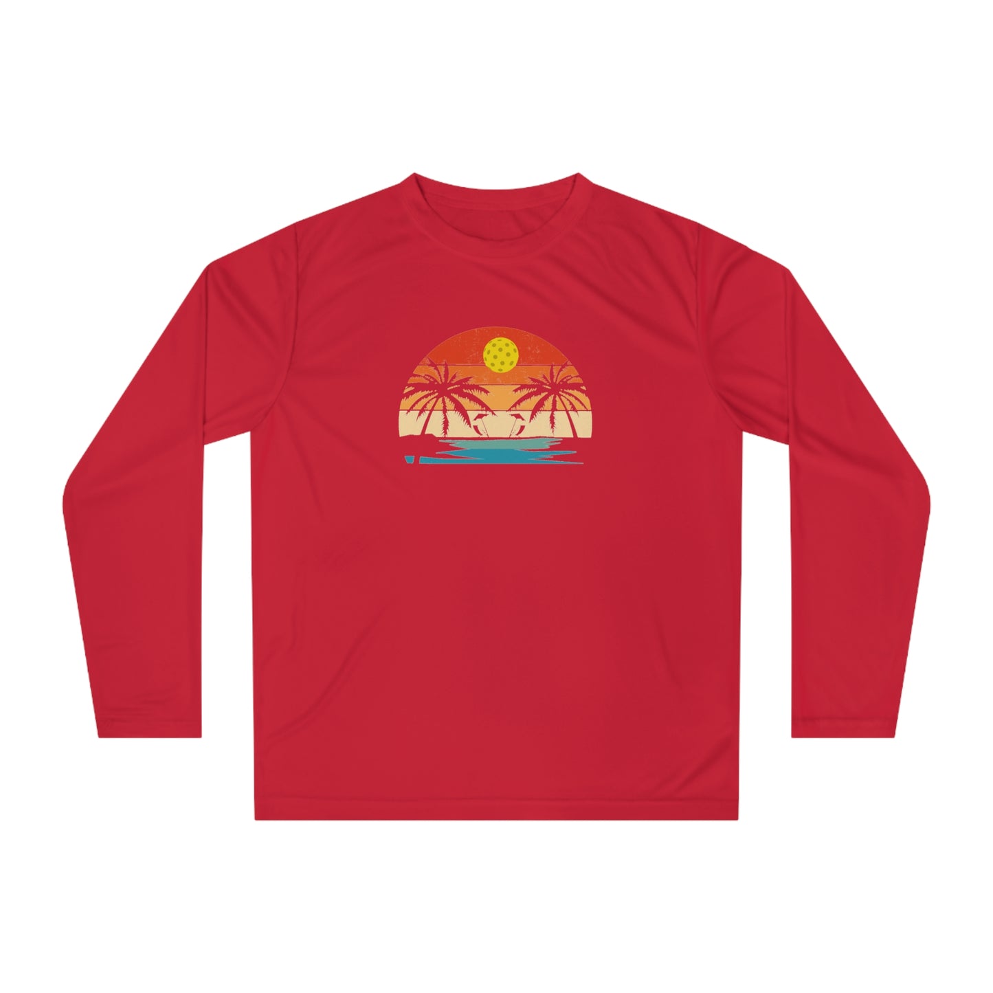 Unisex Beautiful Pickleball Sunset Performance Long Sleeve Shirt