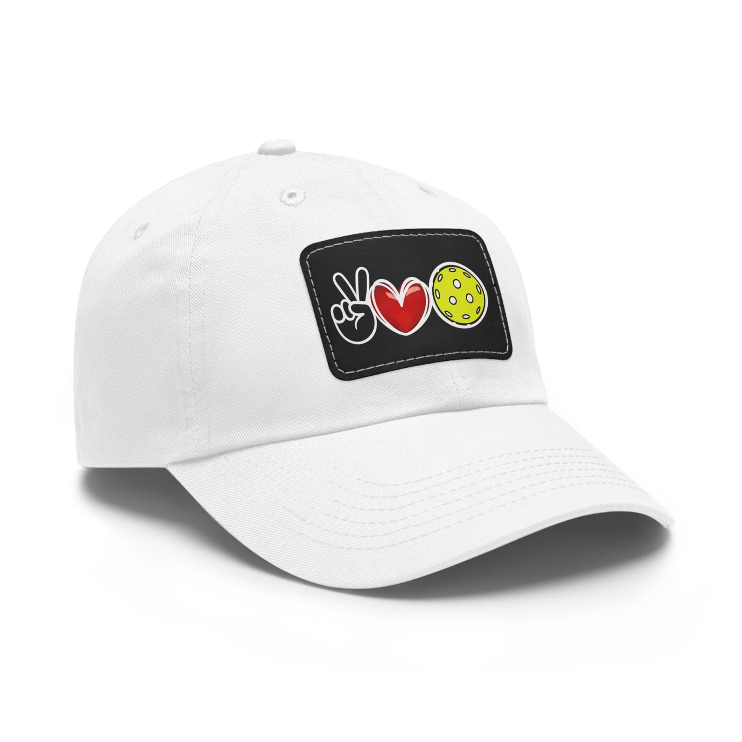 Peace, Love, Pickleball Super Cute Hat with Leather Patch