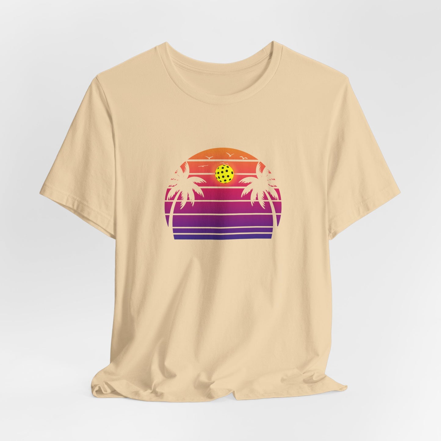 Unisex Beautiful Purple Pickleball Sunset Premium T-Shirt