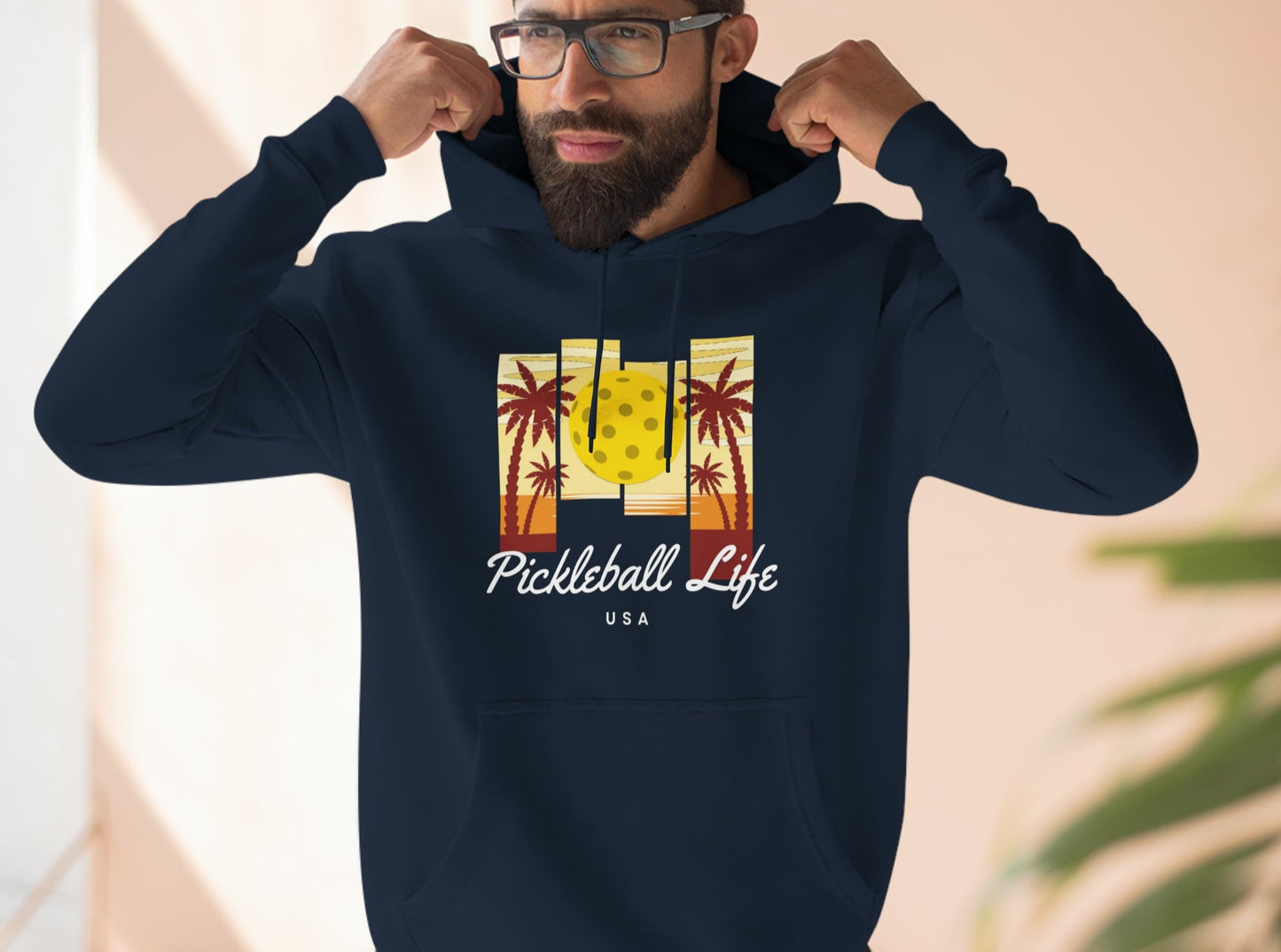Unisex Pickleball Life USA Premium Pullover Hoodie