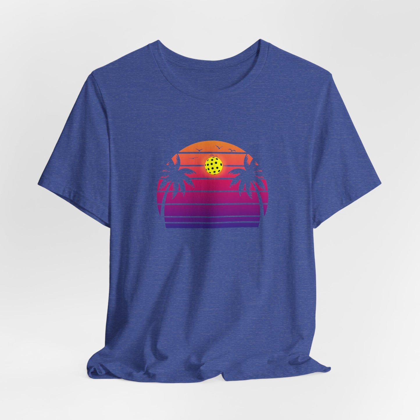 Unisex Beautiful Purple Pickleball Sunset Premium T-Shirt