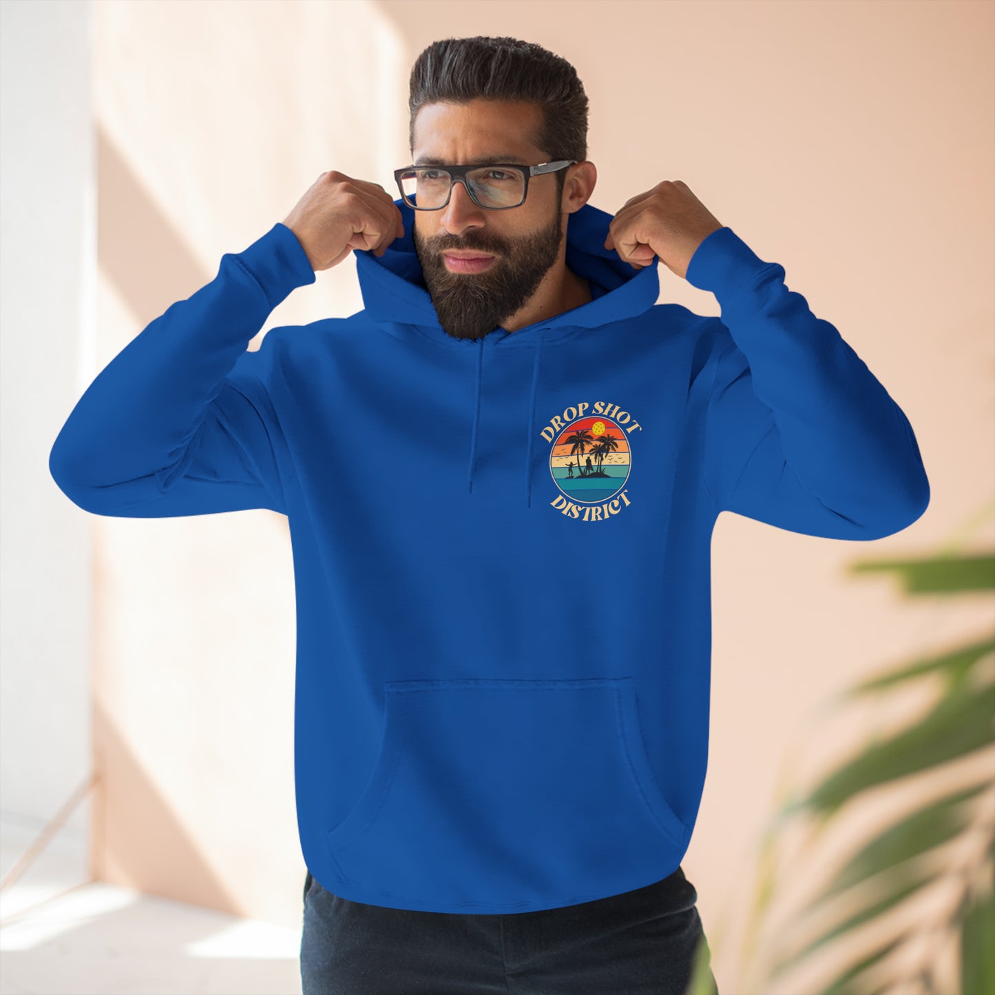Double-Sided Drop Shot District Logo Unisex Premium Pickleball Hoodie