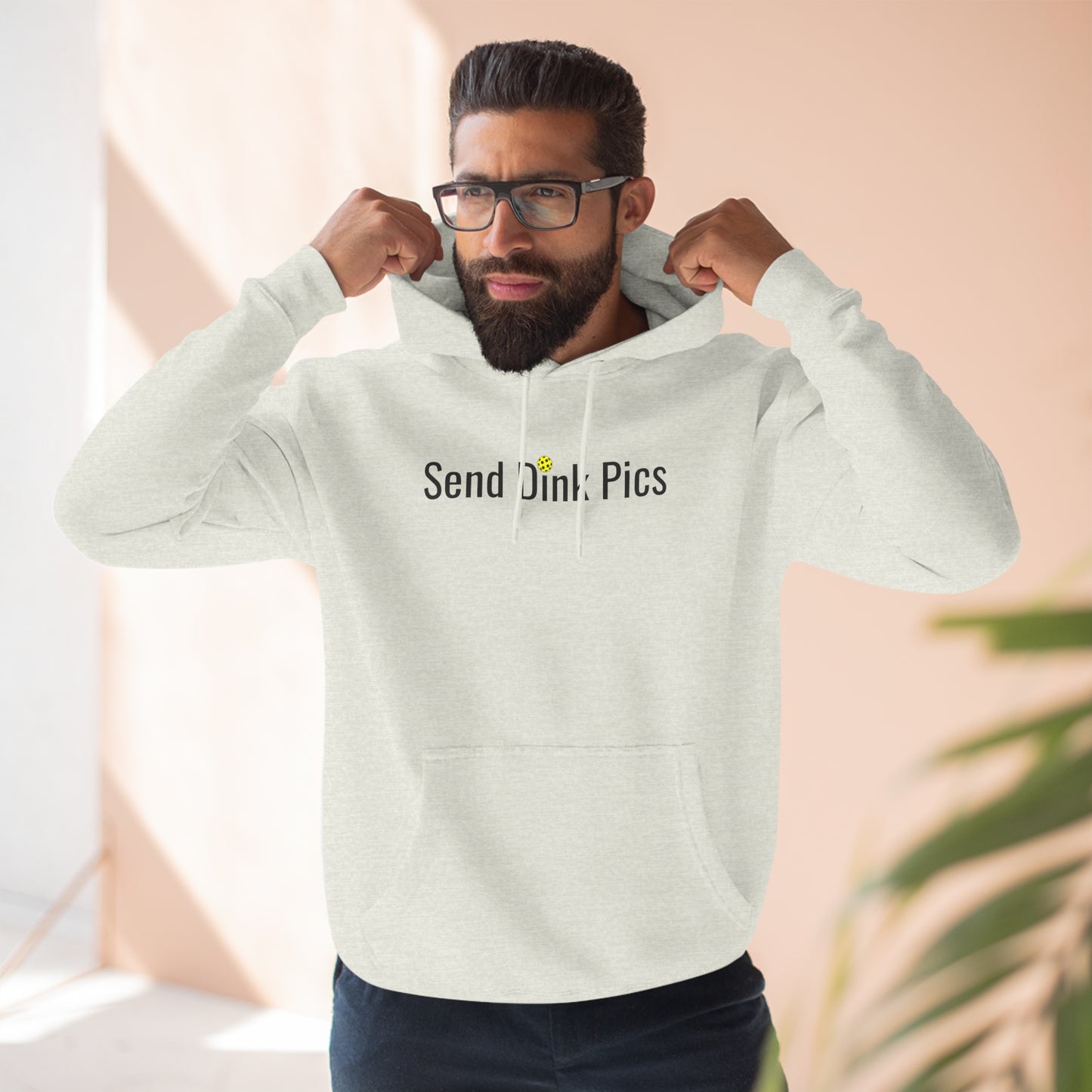 Unisex Send Dink Pics (in print) Funny Premium Pickleball Pullover Hoodie