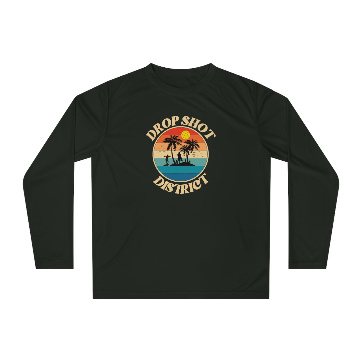 Unisex Drop Shot District Logo Performance Long Sleeve Pickleball Shirt