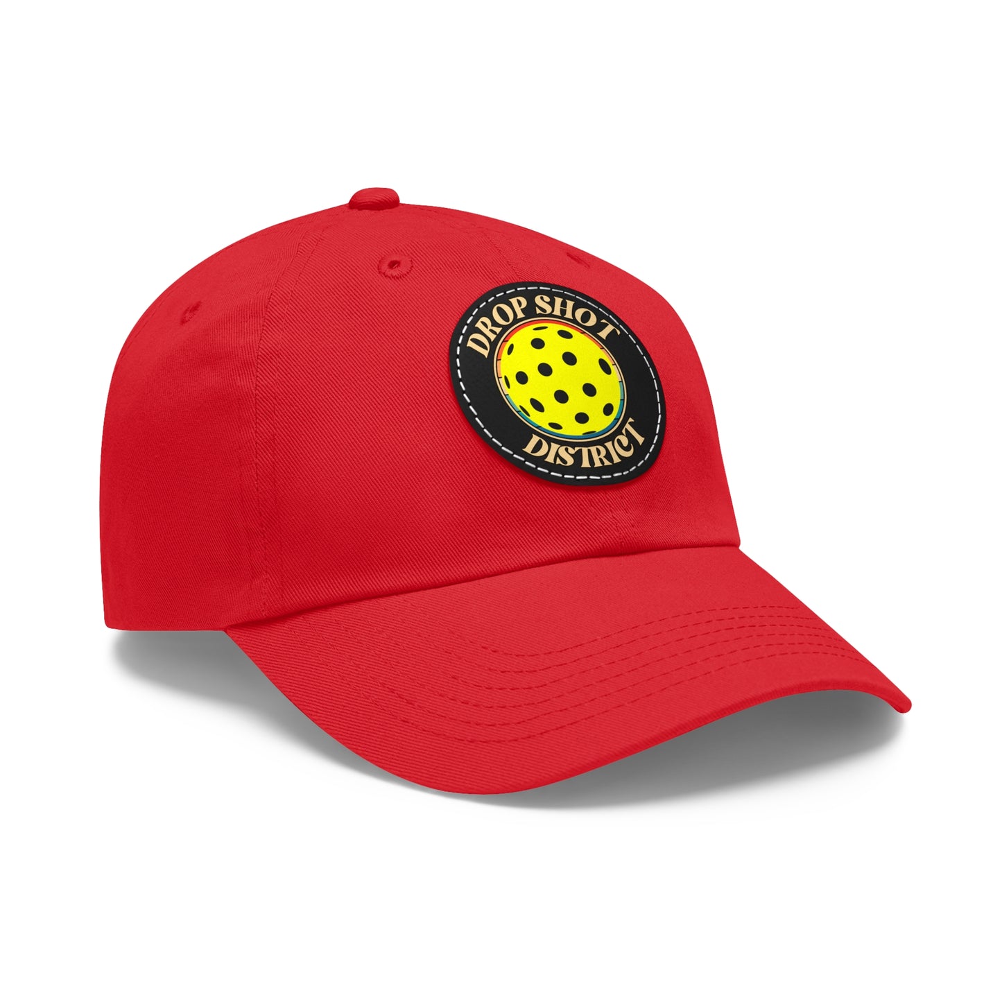 Drop Shot District Pickleball Logo Hat Printed with Leather Patch