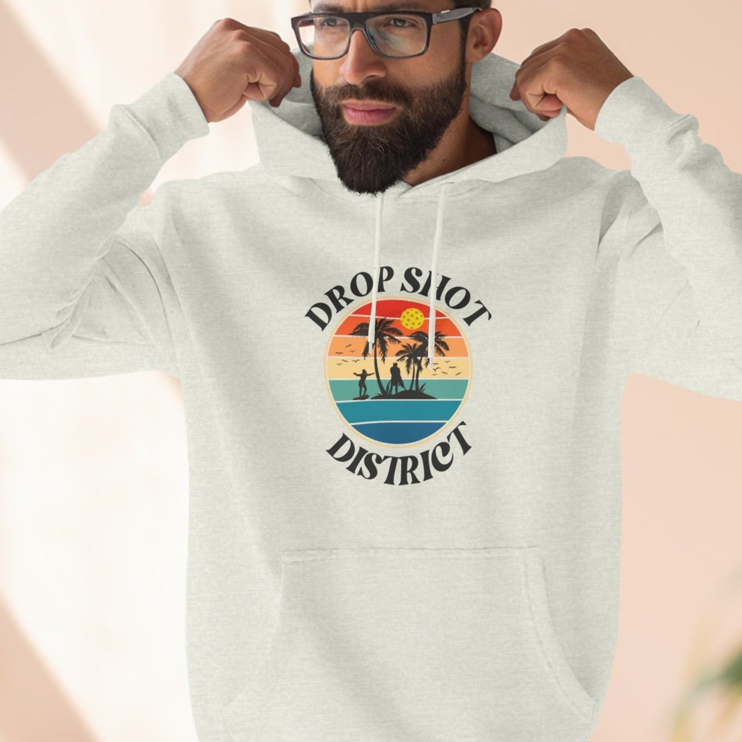 Gorgeous Unisex Drop Shot District Logo Premium Pickleball Pullover Hoodie