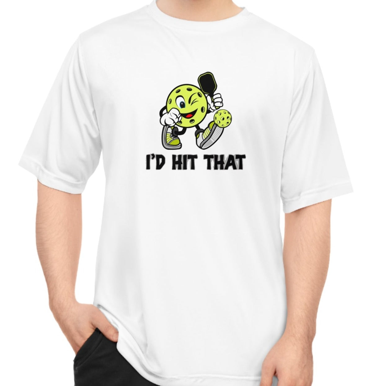 Cute, cheeky Unisex I'd Hit That Funny Performance Pickleball T-shirt
