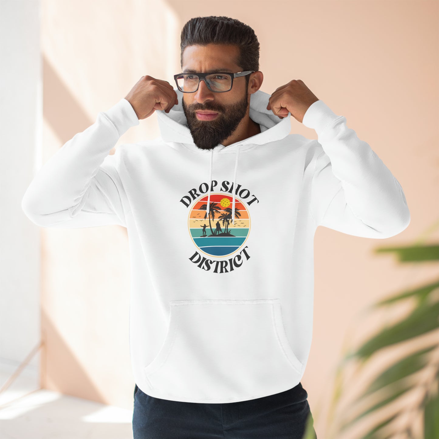 Drop Shot District Logo Unisex Premium Pickleball Pullover Hoodie