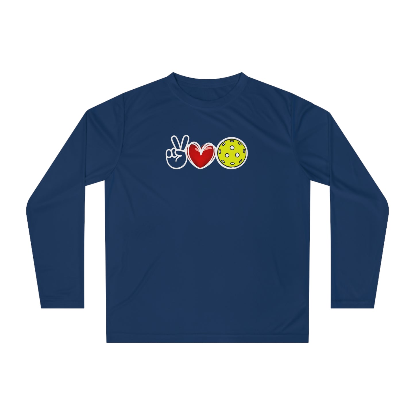 Peace, Love, Pickleball Super Cute Unisex Performance Long Sleeve Shirt