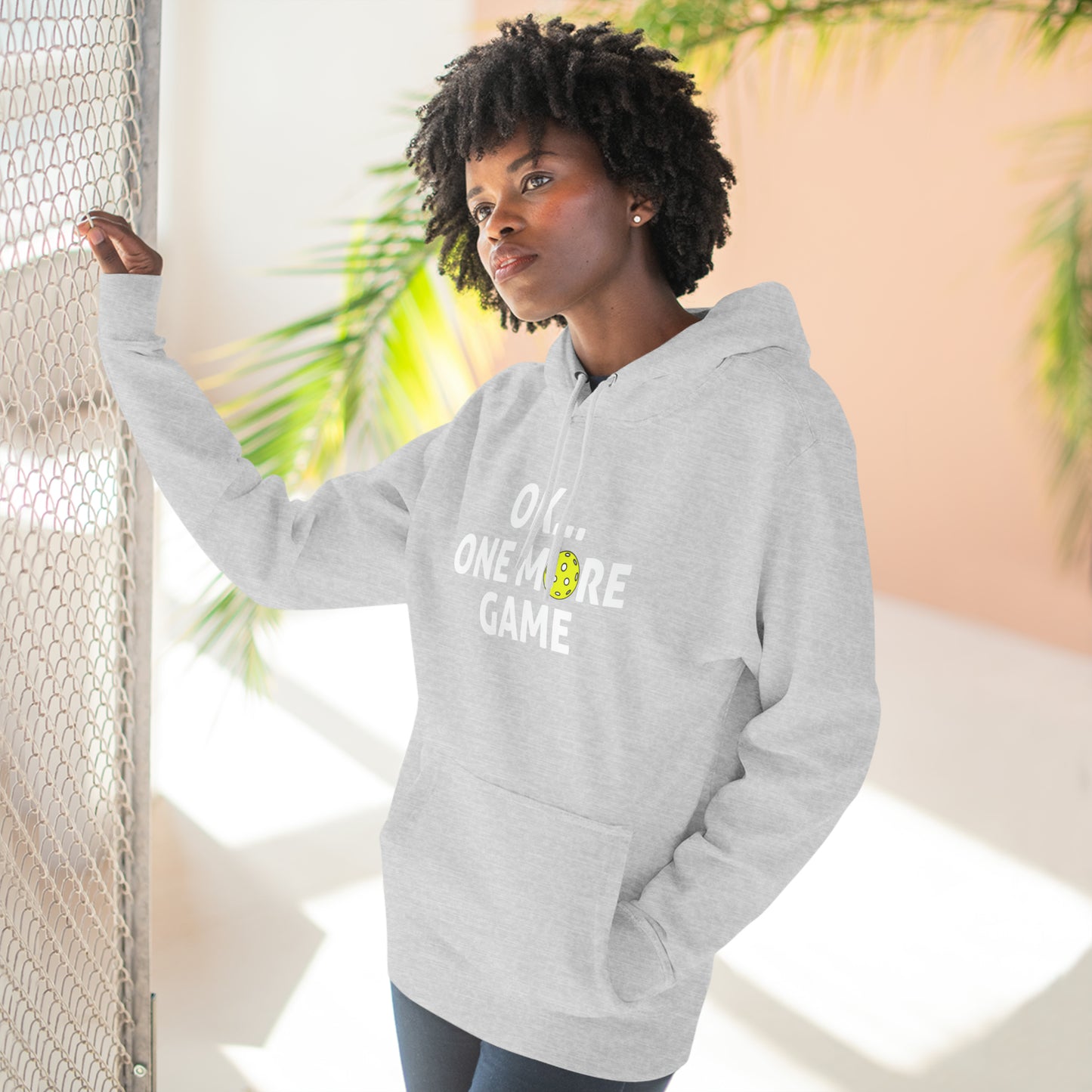 Unisex Ok...One More Game Premium Pullover Pickleball Hoodie